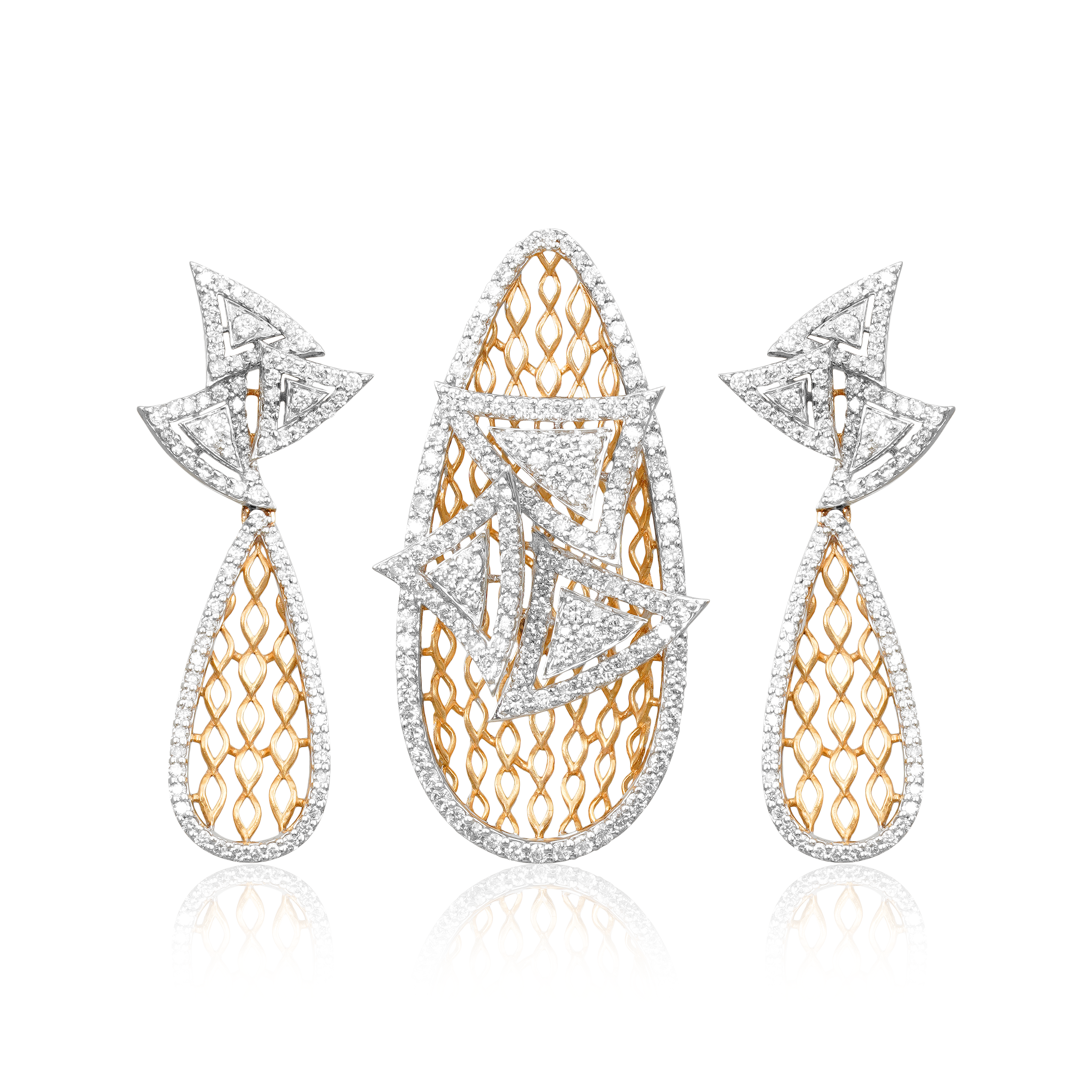 Gilded diamond pendant