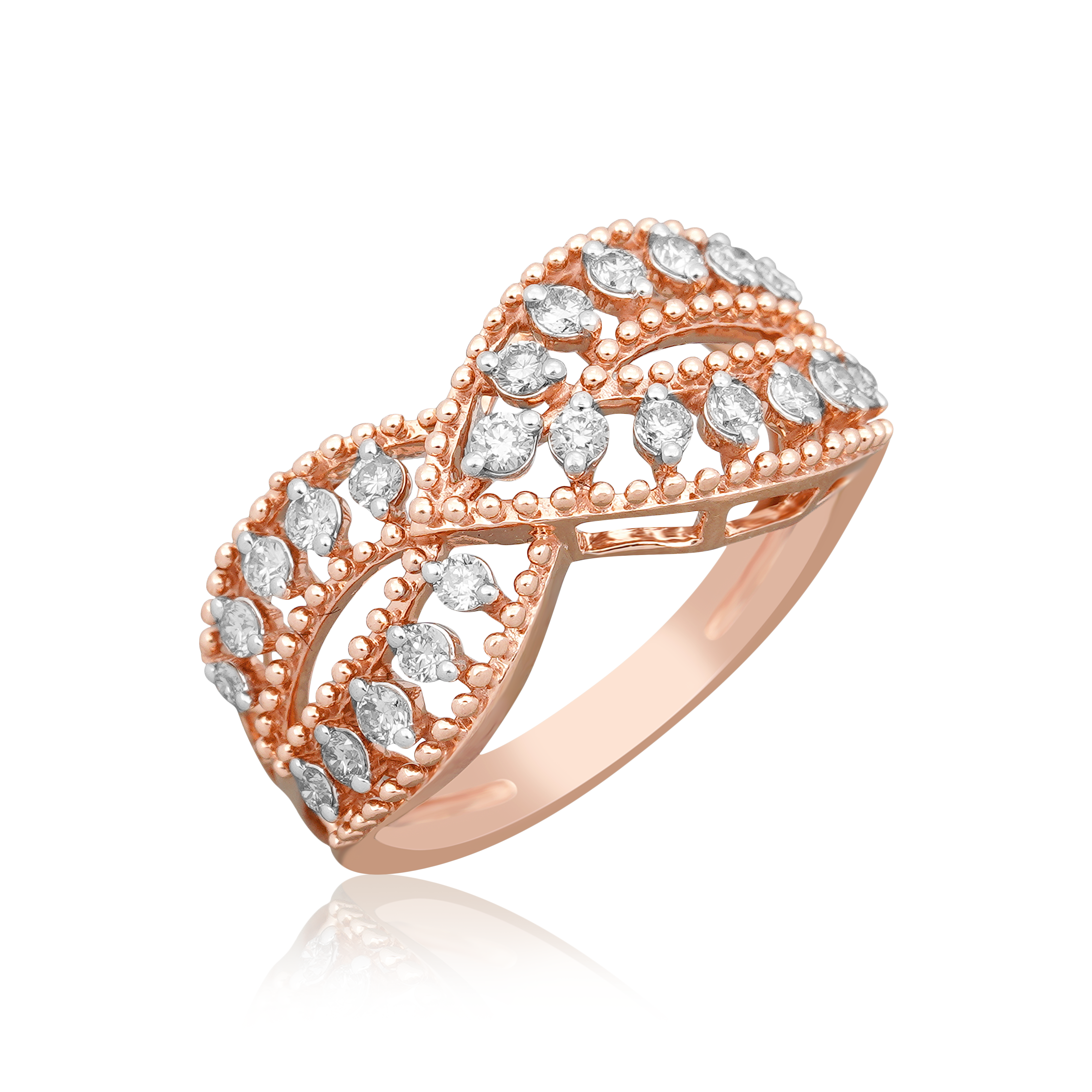 Delicate Diamond swirls Ring