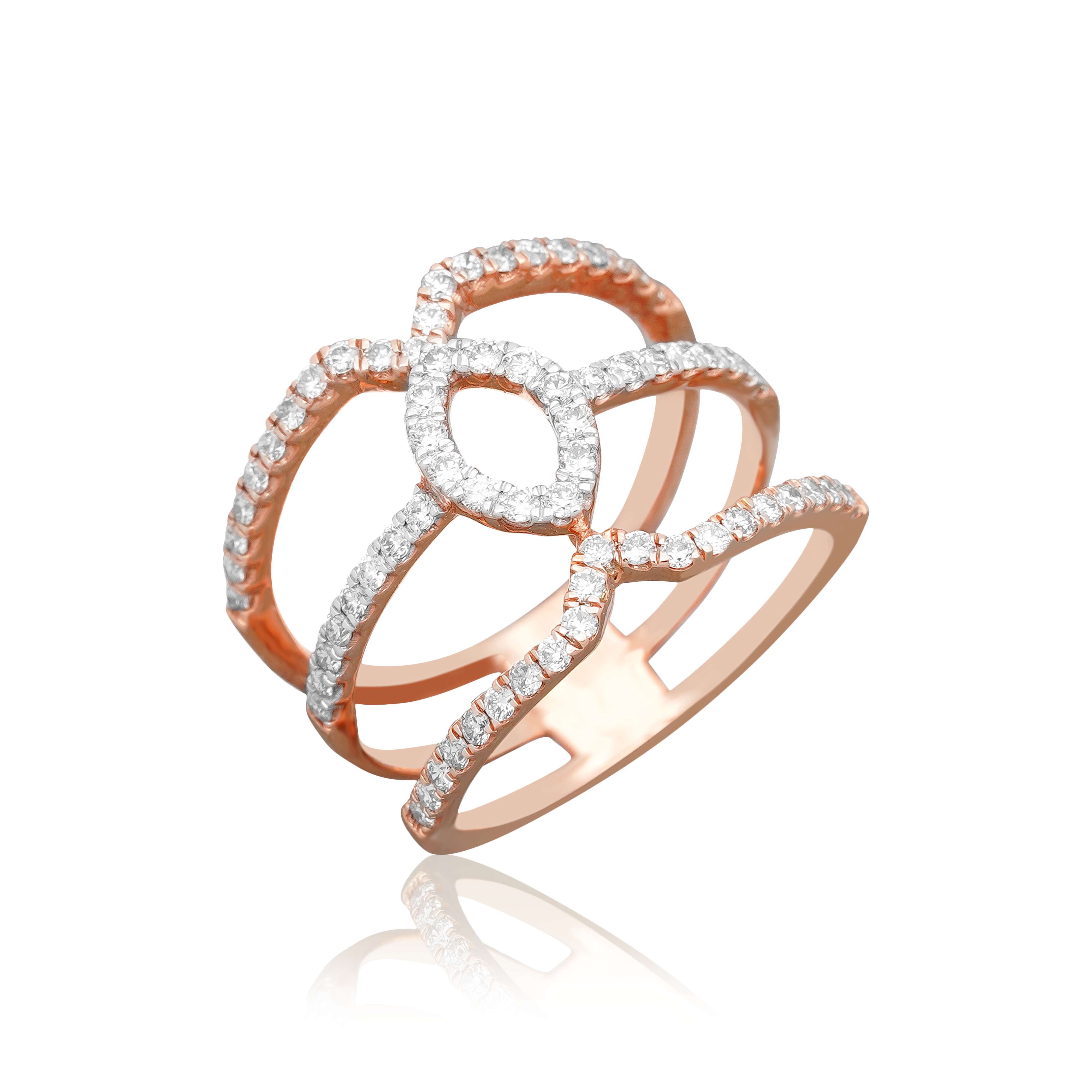 Triple rosegold Diamond Ring