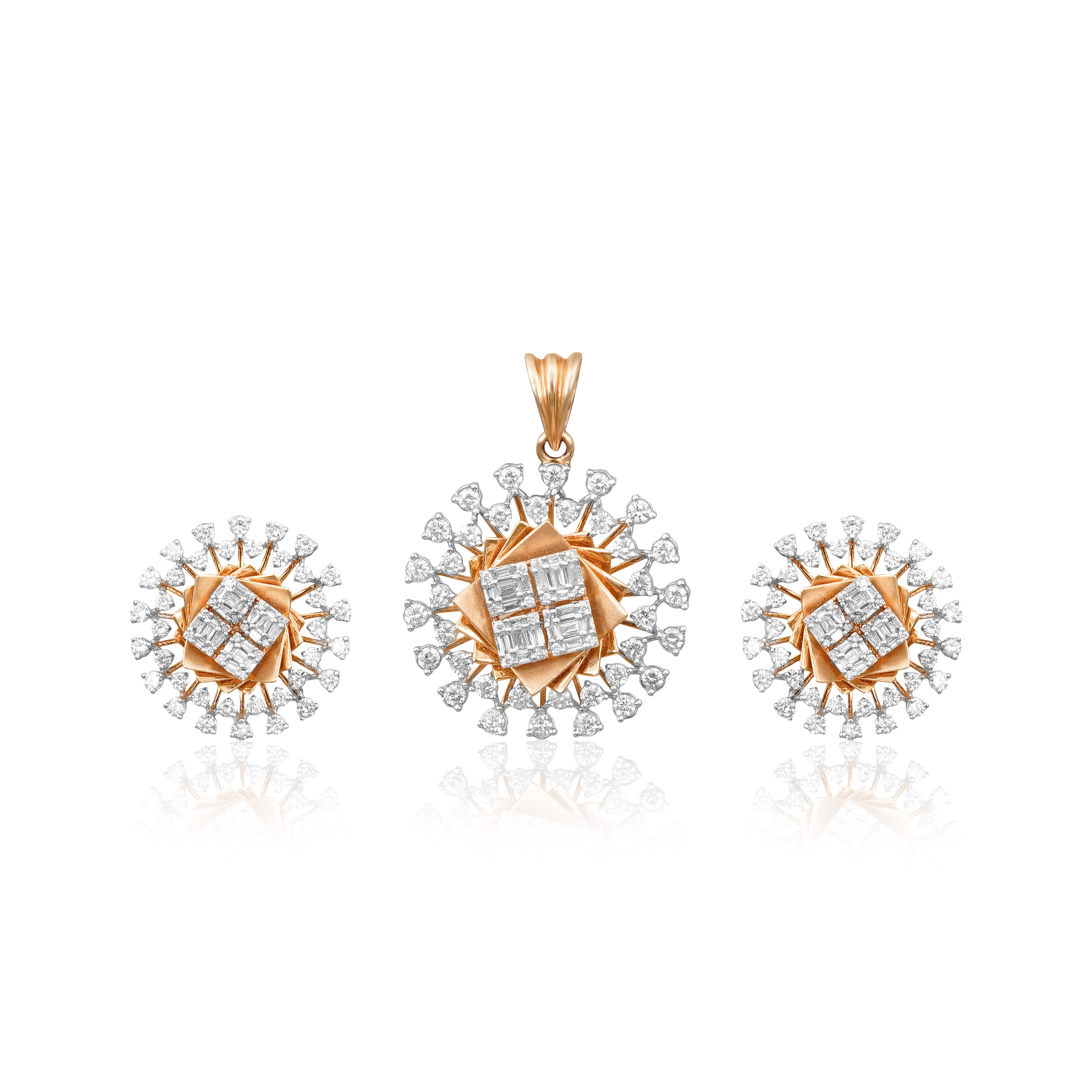 Saffron Gold and diamond pendant