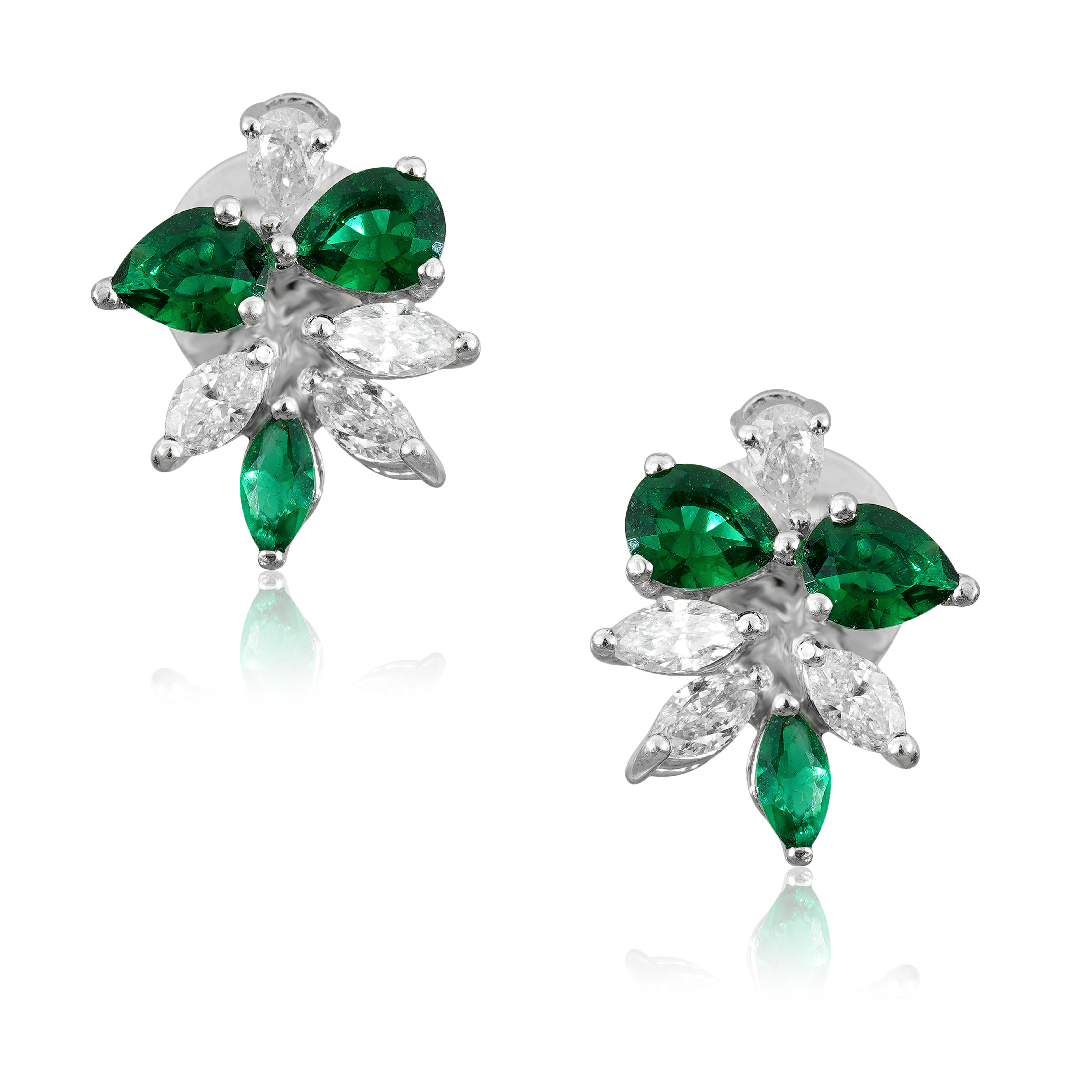 Deep forest diamond earrings