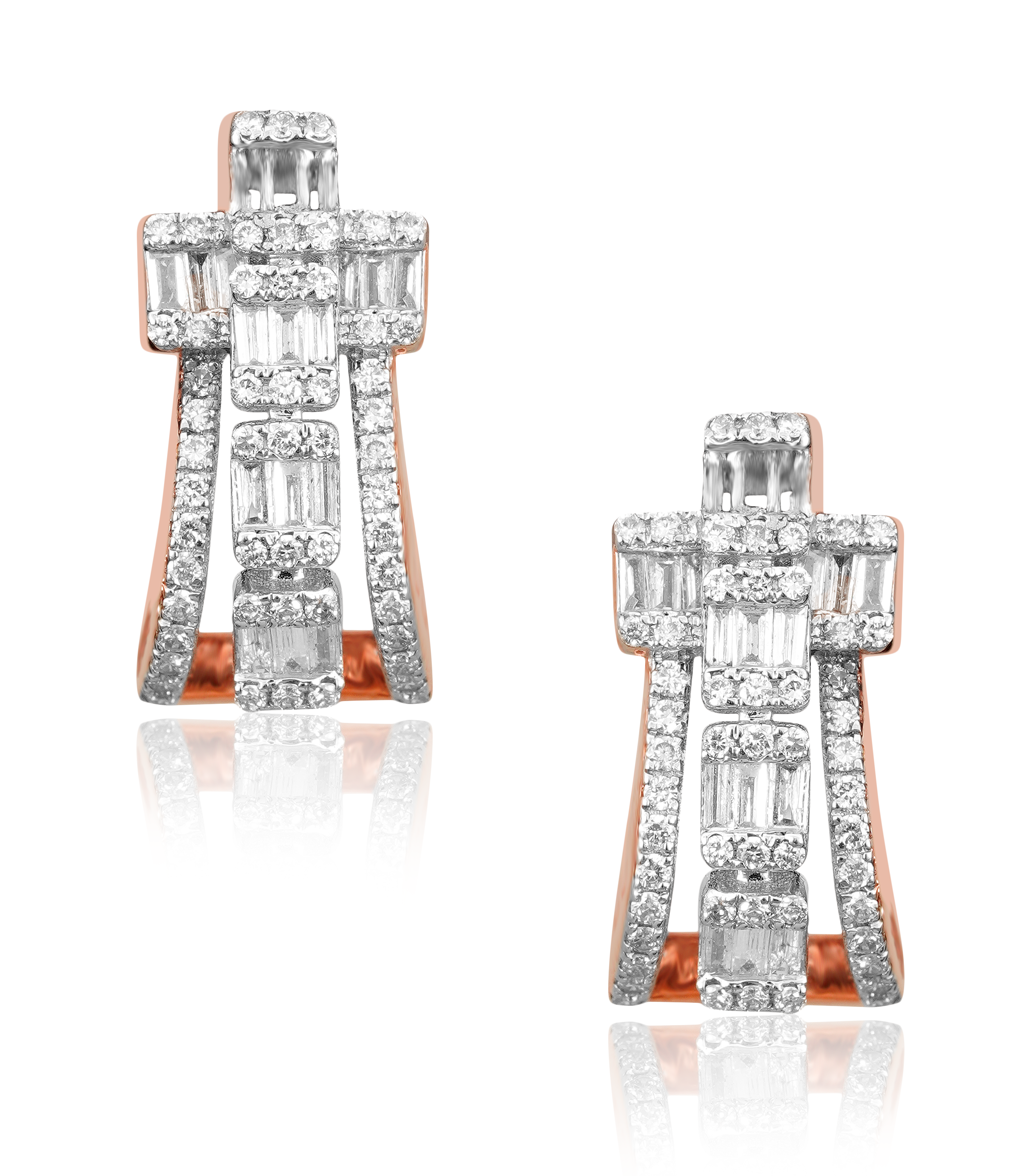 Rosegold Diamond Claps earrings