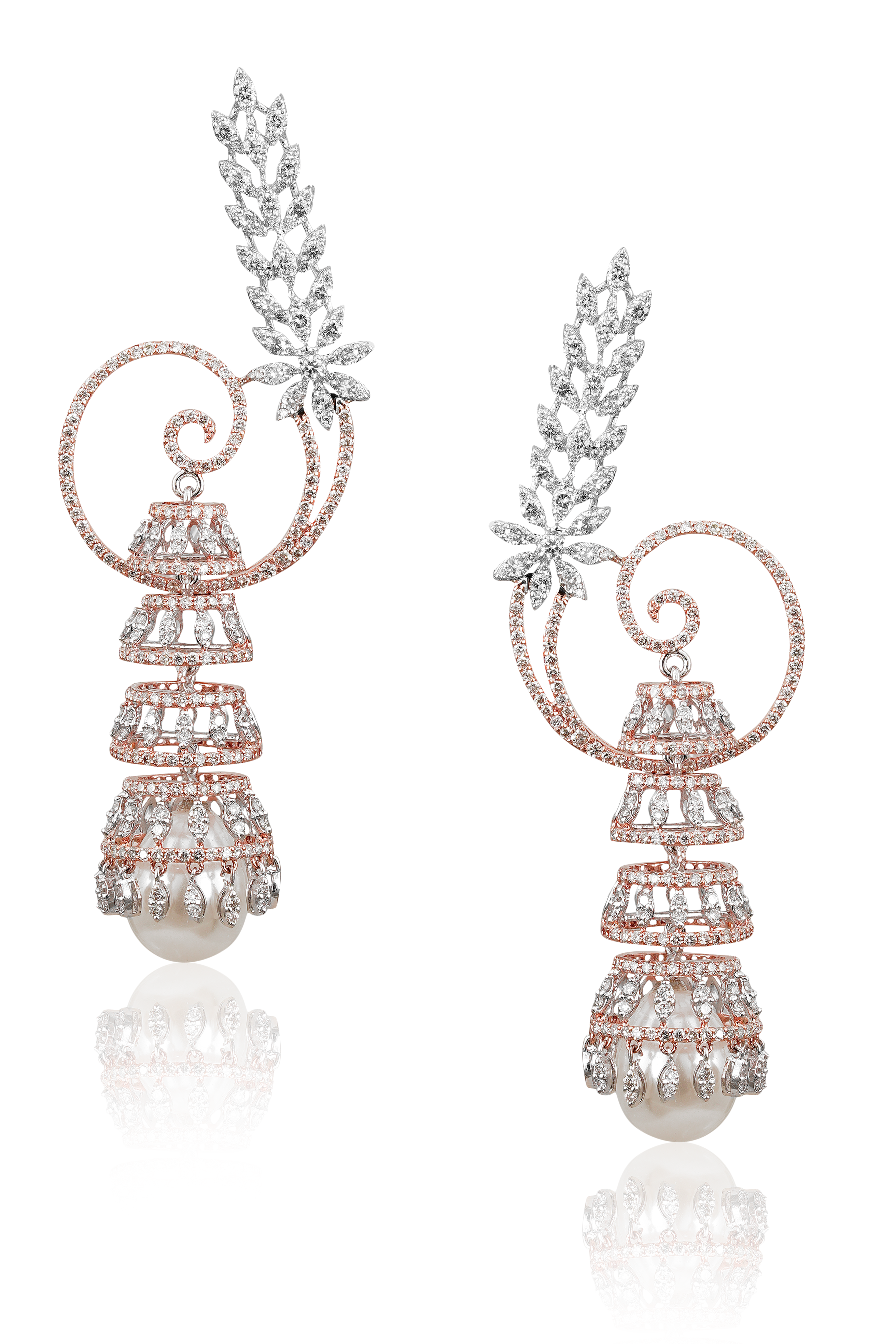 Ballerina Rosegold pearl earrings