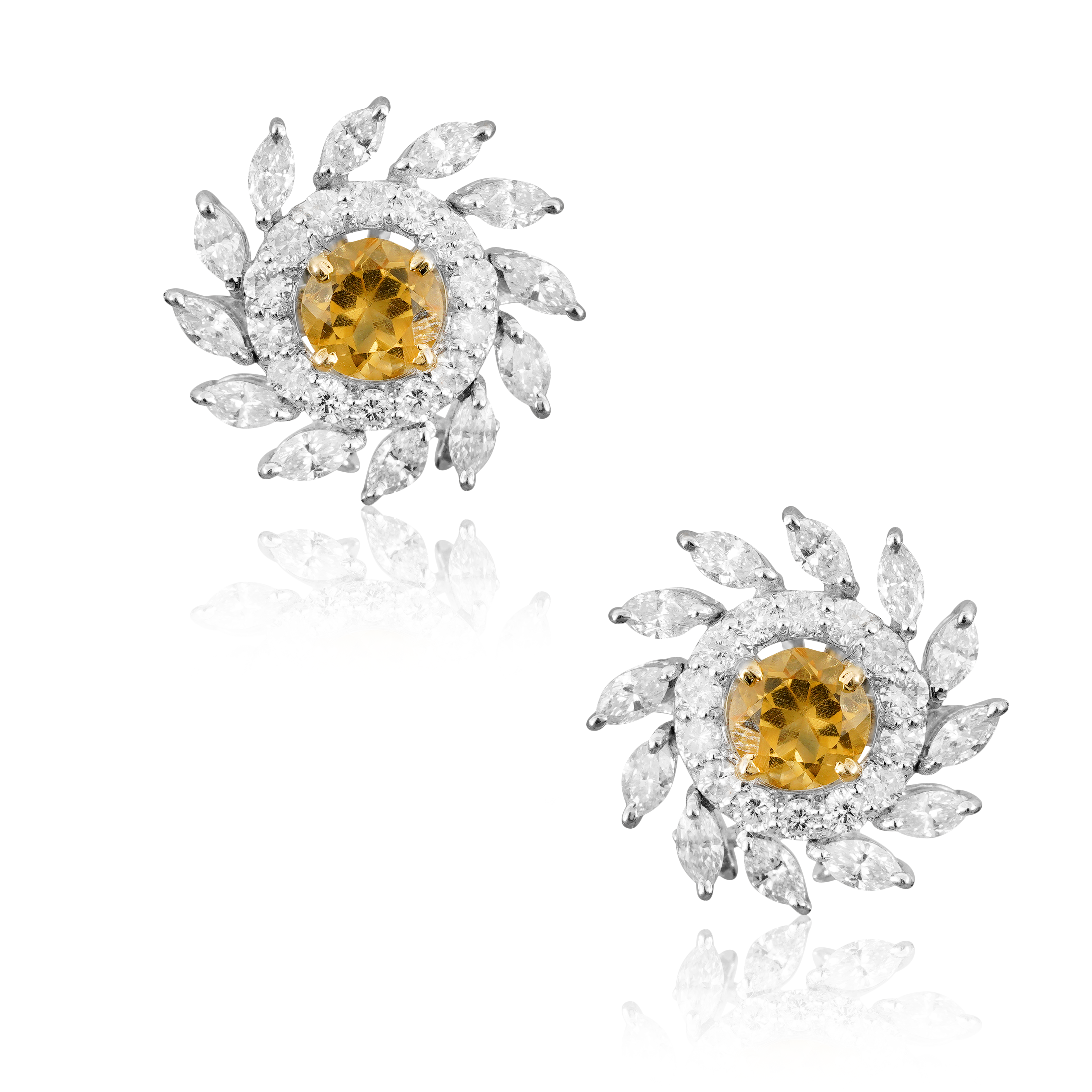 Yellow diamond studs