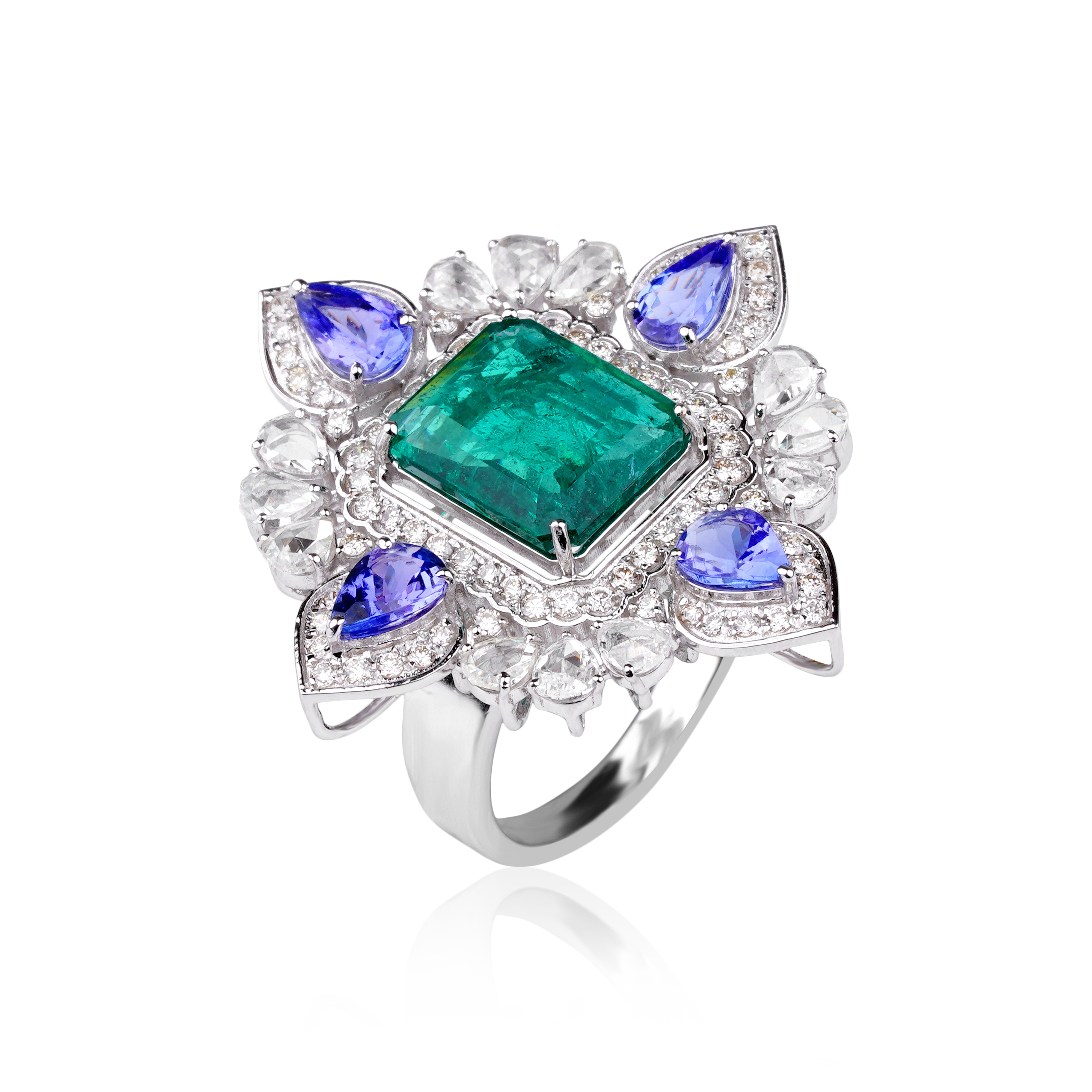 Seraphic Tanzanite Emerald Ring