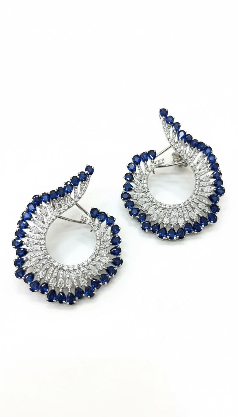 Blue Swirl Hoops