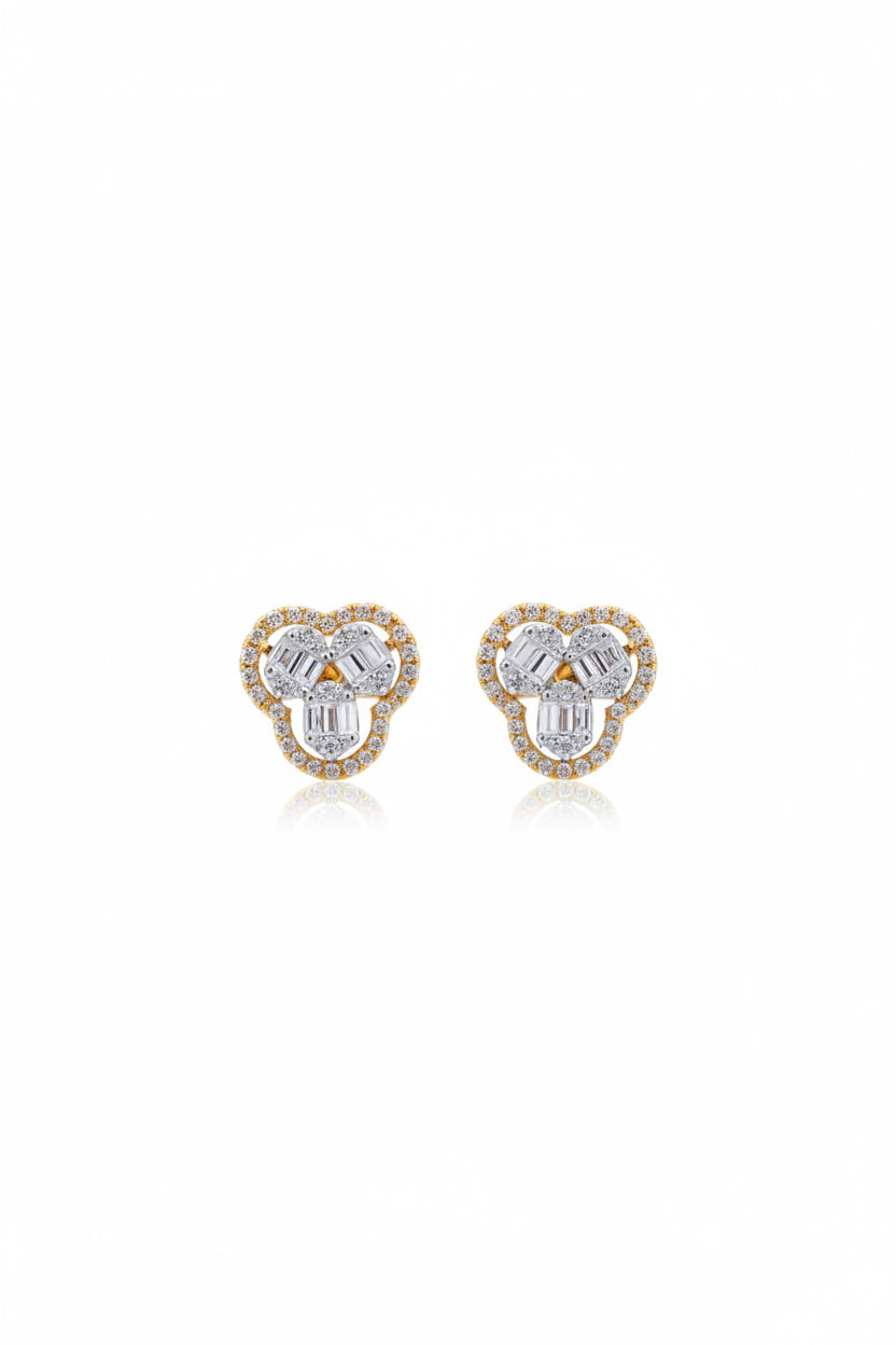Halo Diamond Floral Studs
