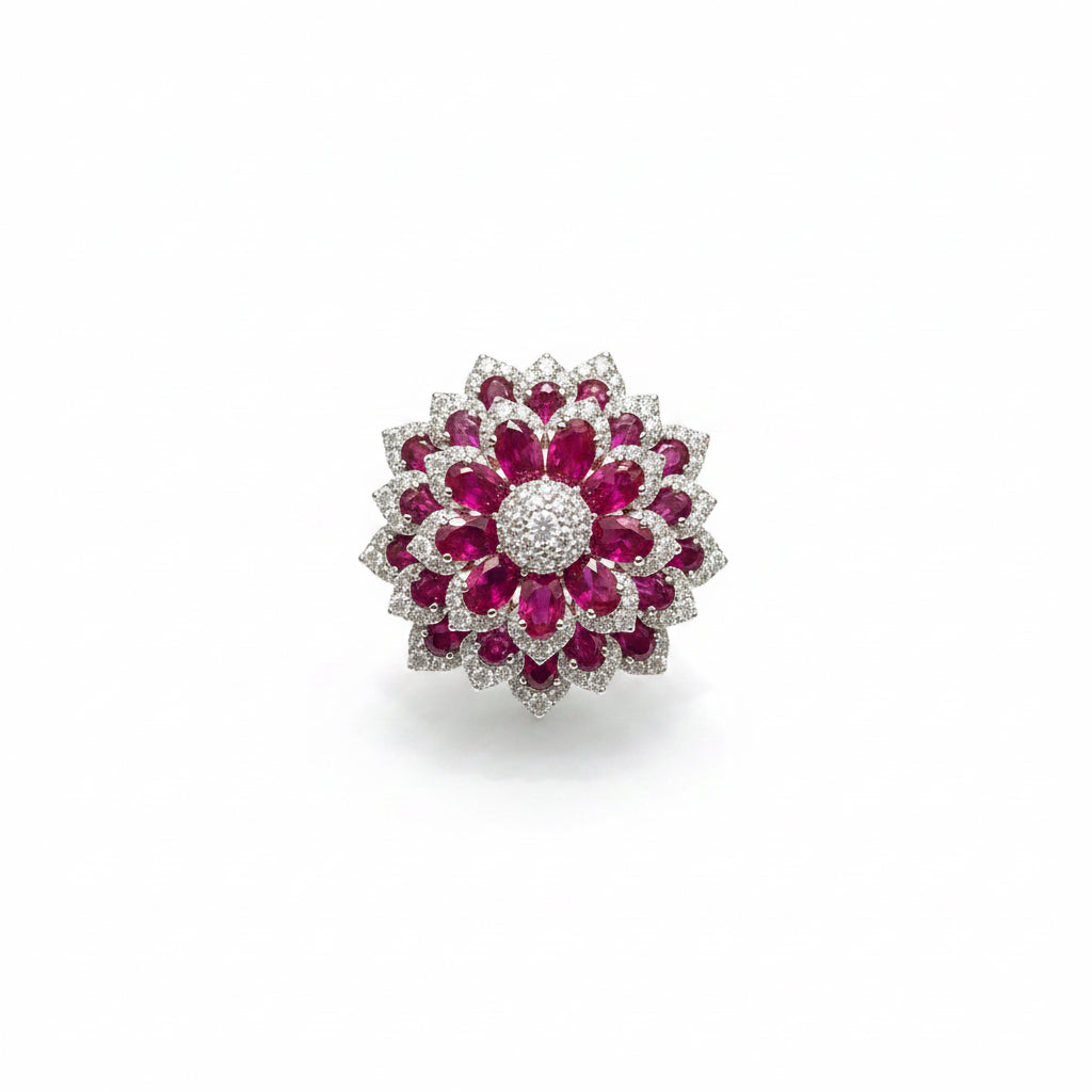 Rosette Halo Ring