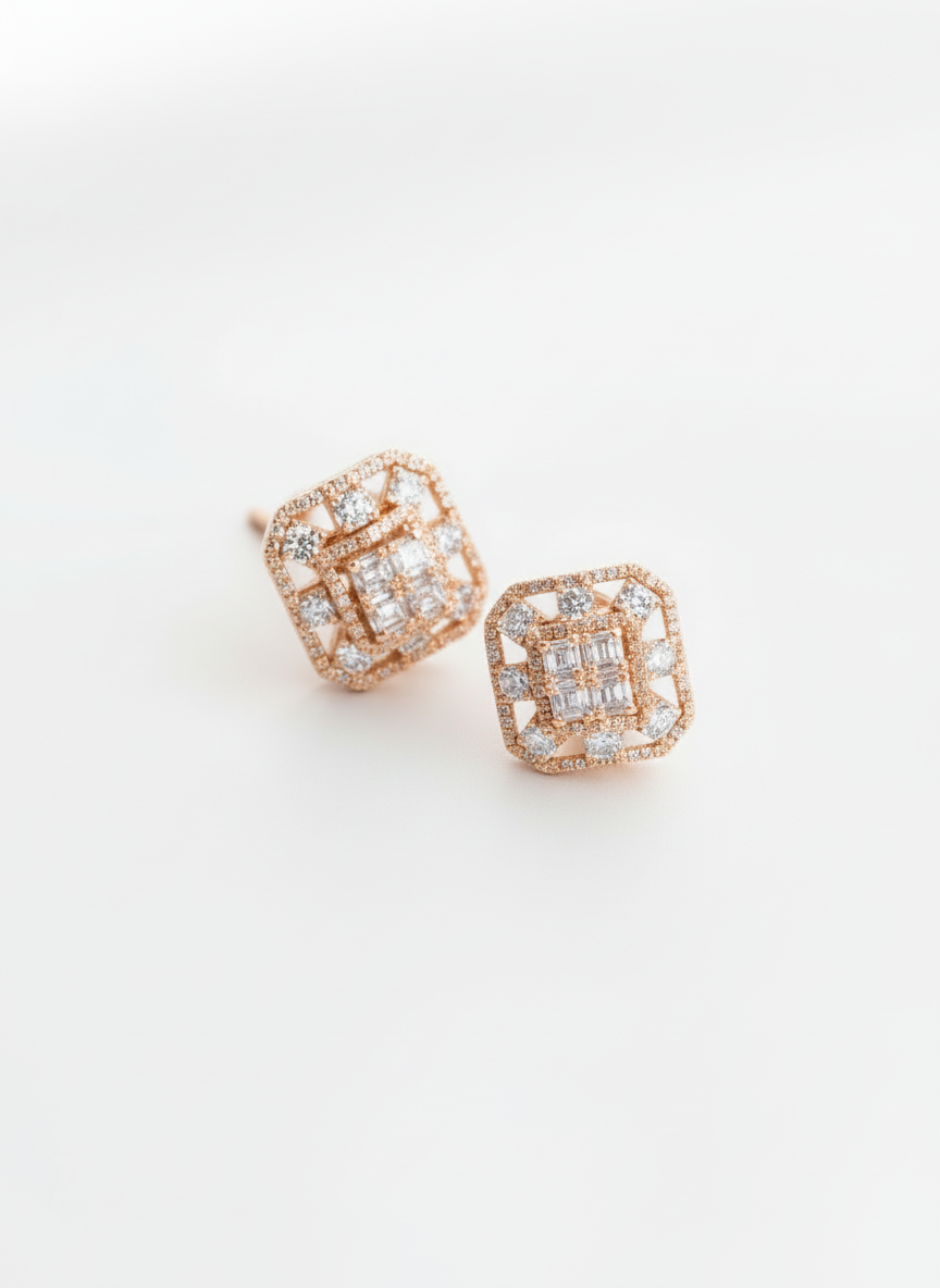 Elegant Diamond Stud Earrings